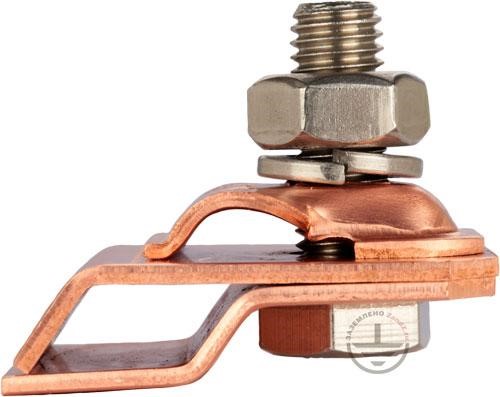 Clamp on the gutter for the down conductor (copper)